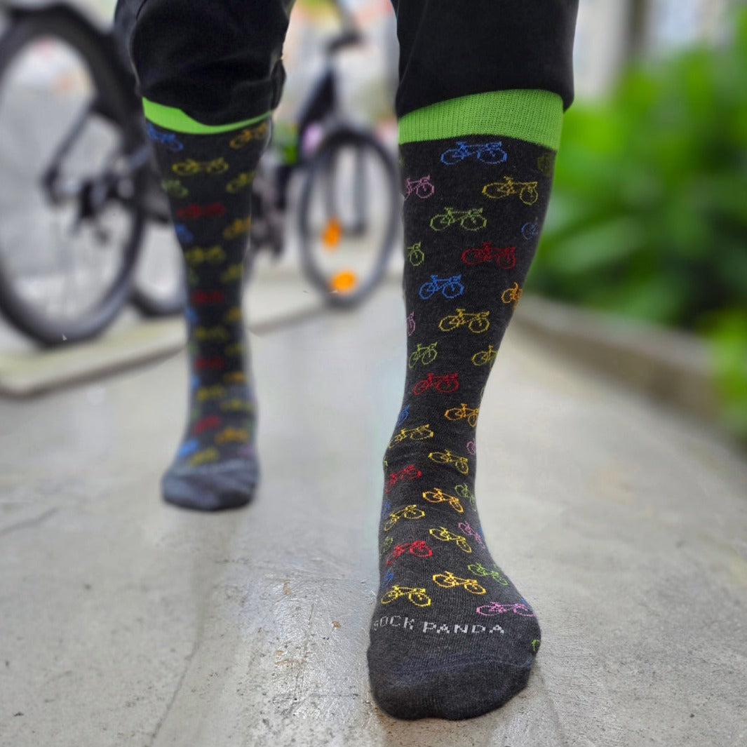 Colorful Bicycle Pattern Socks from the Sock Panda (Adult Large)