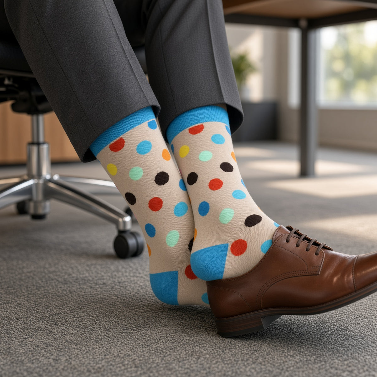 Colorful Polka Dots Socks from the Sock Panda (Adult Large)