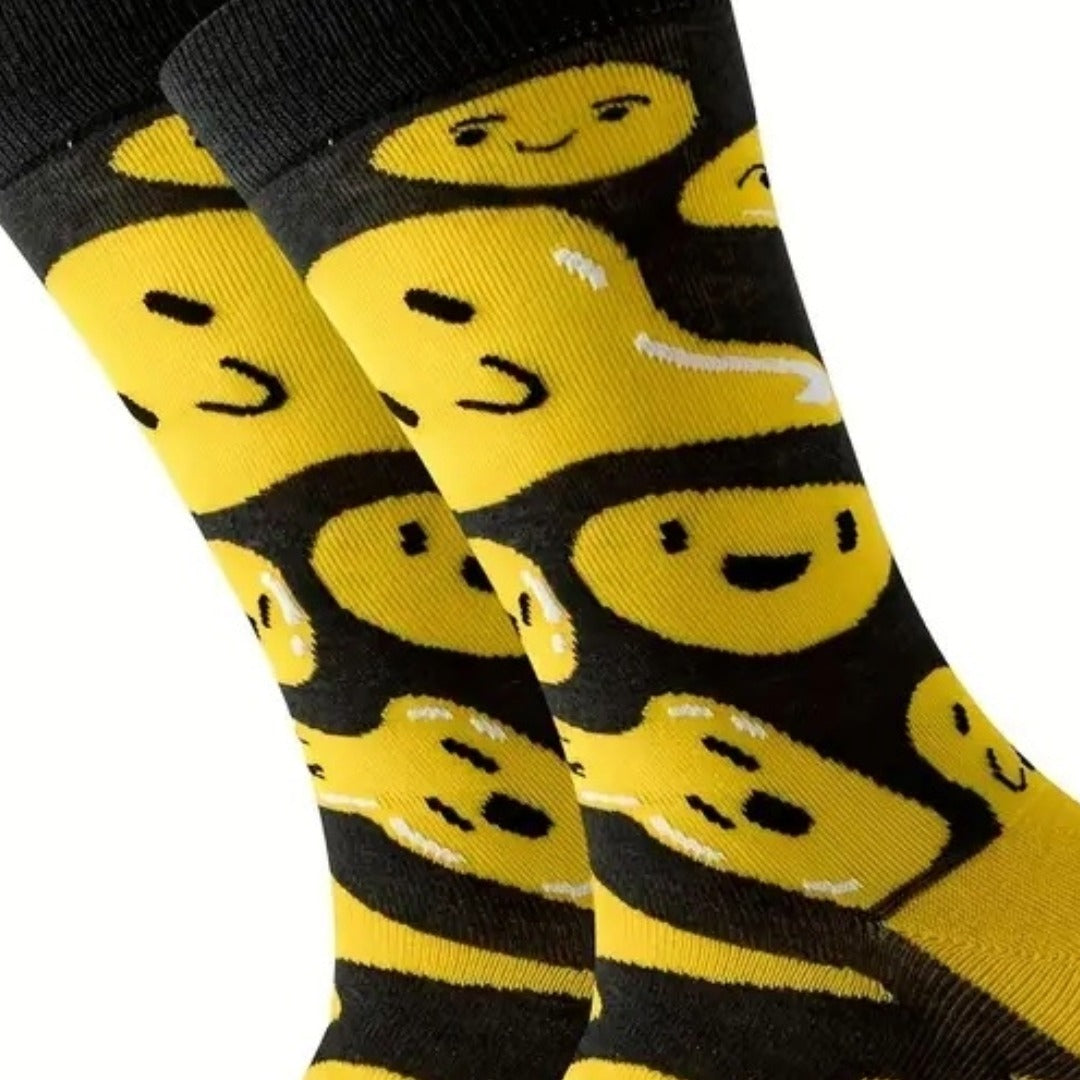 Crazy Distorted Smiley Face Socks from the Sock Panda (Adult Large - Men's Shoe Sizes 8-12)