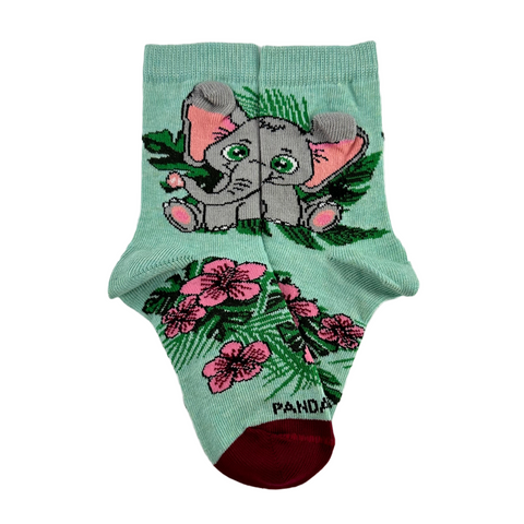 Elephant Sitting in Flowers Socks from the Sock Panda (Ages 3-7)