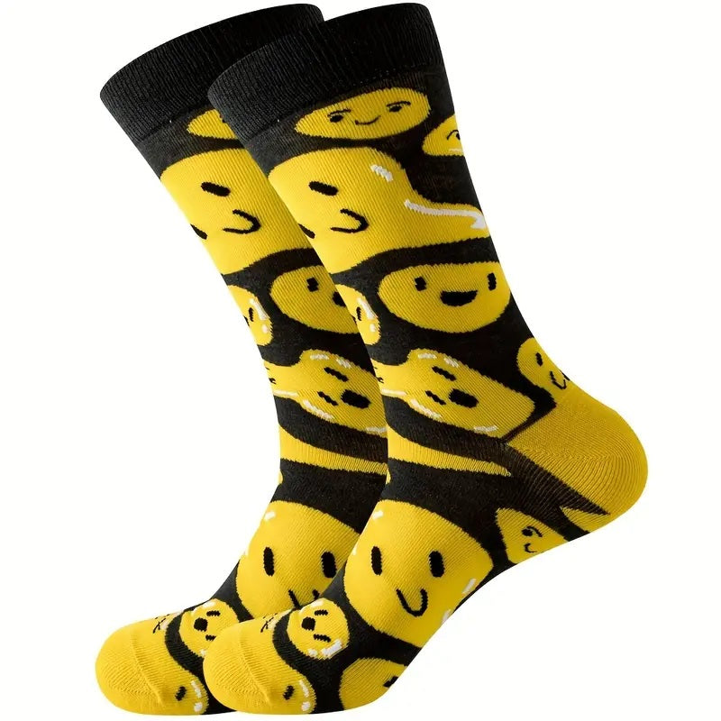 Crazy Distorted Smiley Face Socks from the Sock Panda (Adult Large - Men's Shoe Sizes 8-12)