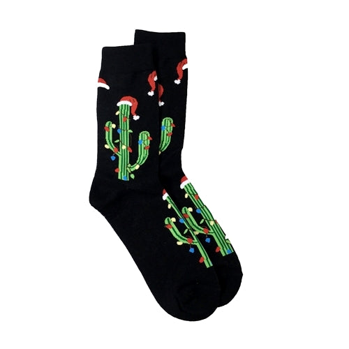 Christmas Cactus Tree Crew Socks (Adult Medium) from the Sock Panda