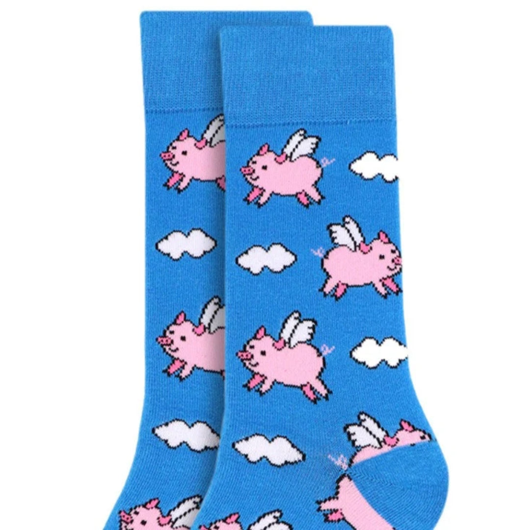 Flying Pigs Socks (Adult Large - Men's Shoe Sizes 8-12)