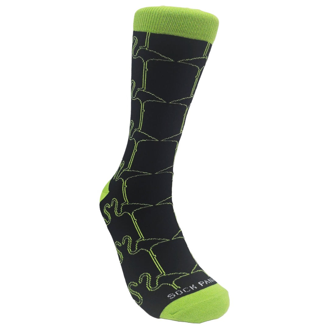 Stylish Flamingo Pattern Socks from the Sock Panda (Adult Large) Green