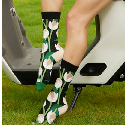 Tulip Flower Socks from the Sock Panda (Adult Medium - Women's Shoe Sizes 5-10)