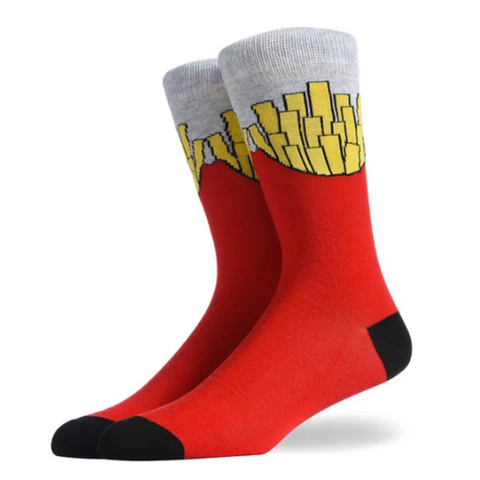 French Fries or "Freedom Fries" Socks from the Sock Panda (Adult Large - Men's Shoe Sizes 8-12)