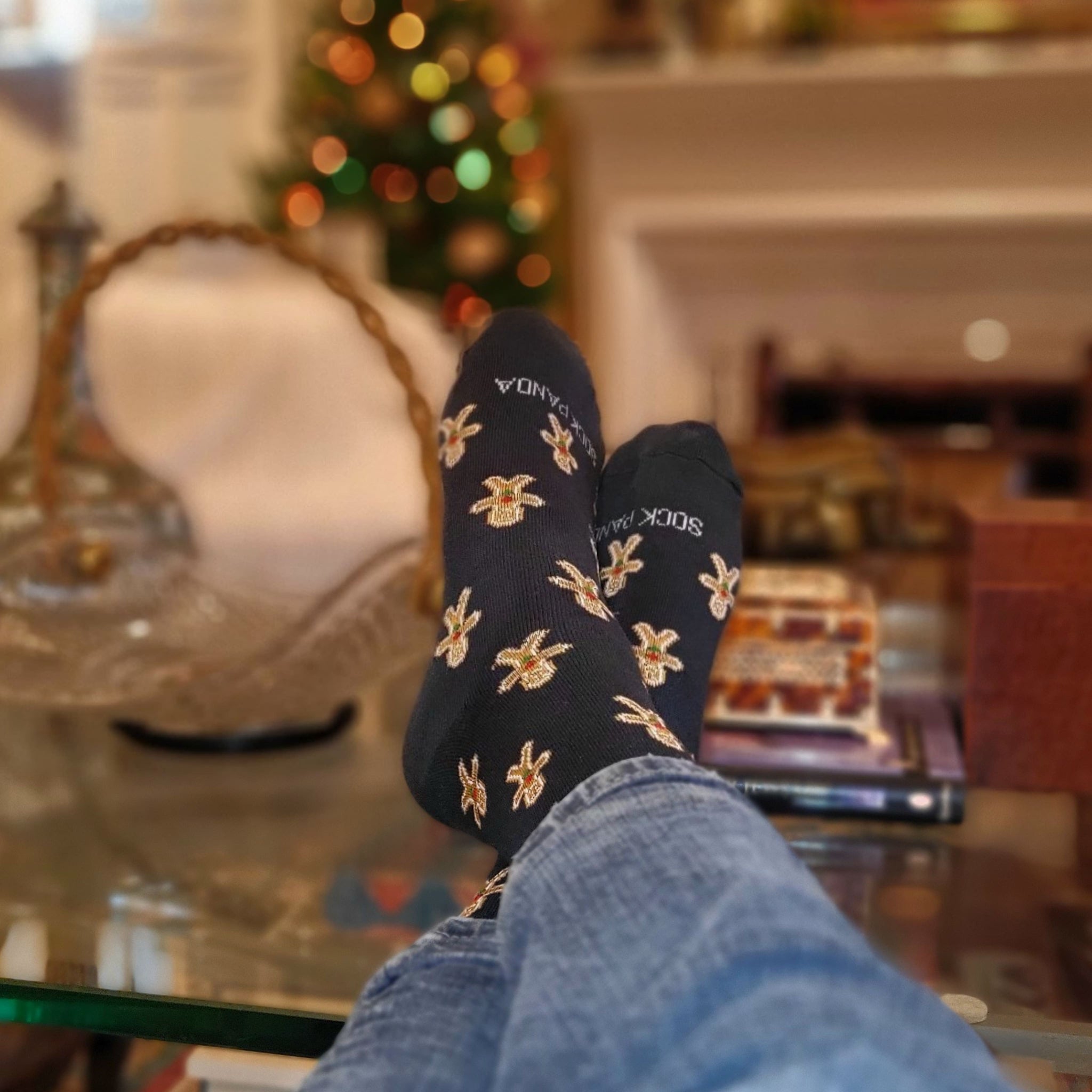 Gingerbread Man Patterned Socks from the Sock Panda (Adult Large - Men's Shoe Sizes 8-12)