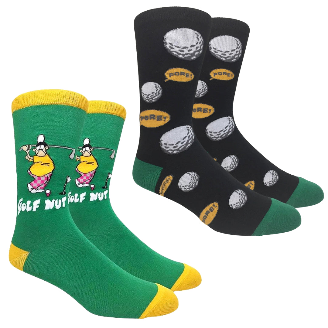 The Golf Nut Set of Socks (Two Pairs) for the Avid Golfer