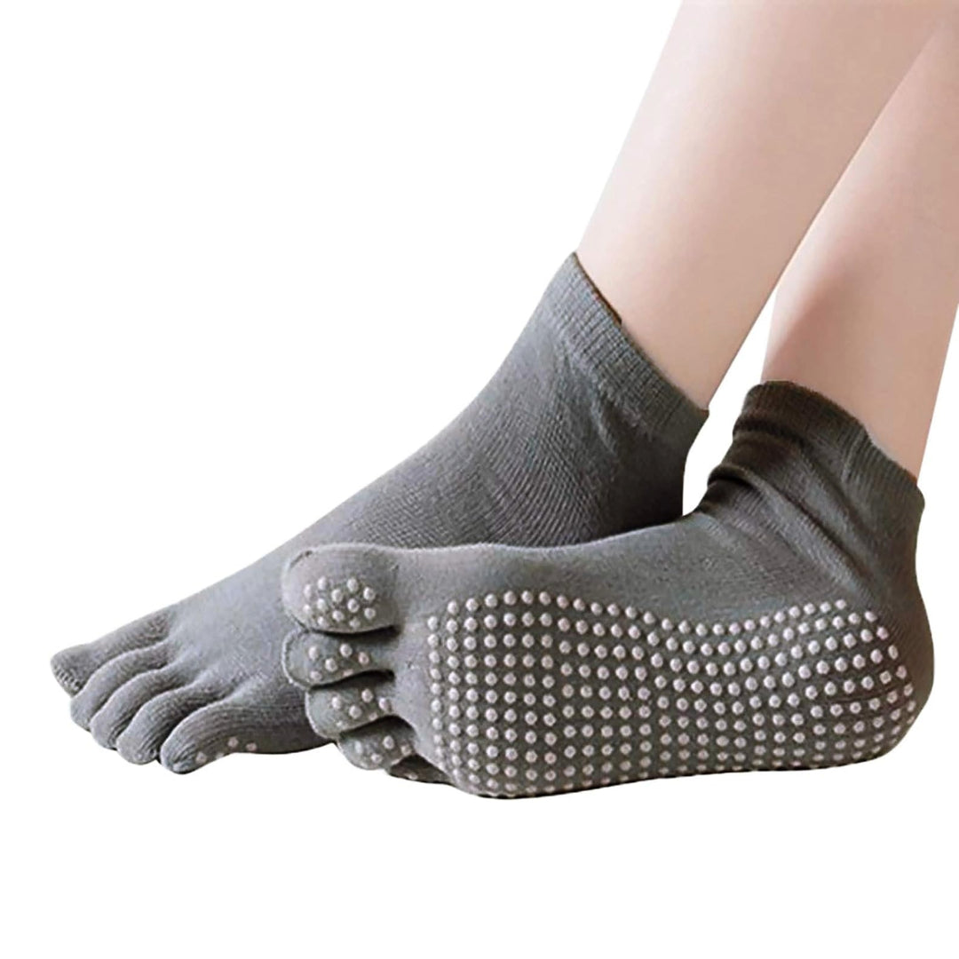 Solid Color Toe Socks (Adult Medium) gray