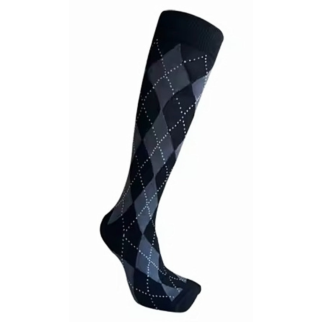 Black and White Argyle Socks from the Sock Panda (Knee High)