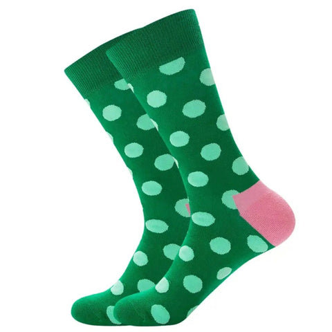 Green Polka Dot Socks from the Sock Panda (Adult Large - Men's Shoe Sizes 8-12)