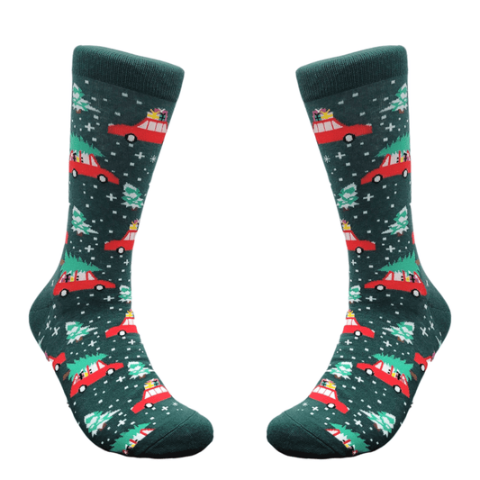 Christmas Tree on a Car Socks from the Sock Panda