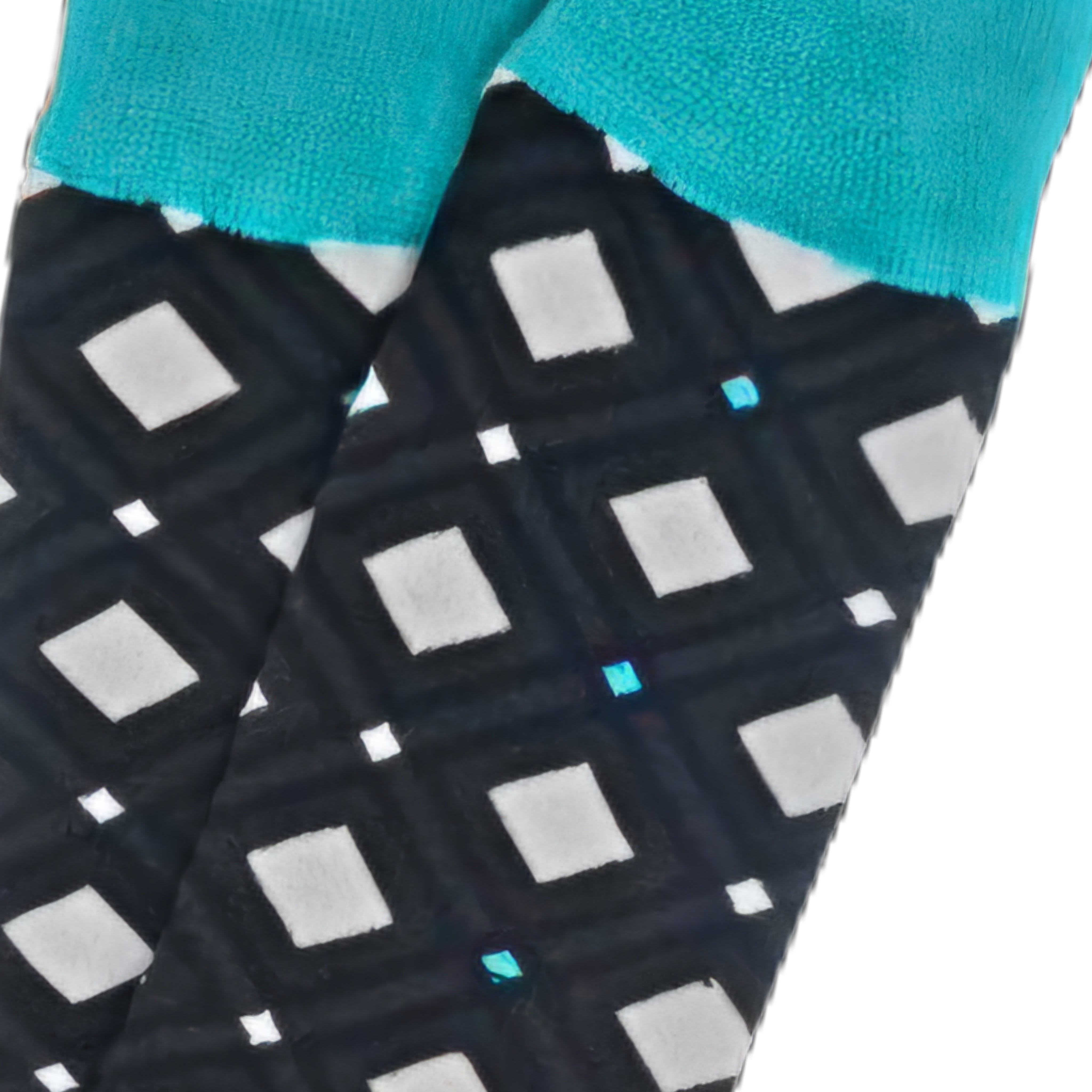 White Diamond on Black Socks from the Sock Panda (Adult Large - Men's Shoe Sizes 8-12)