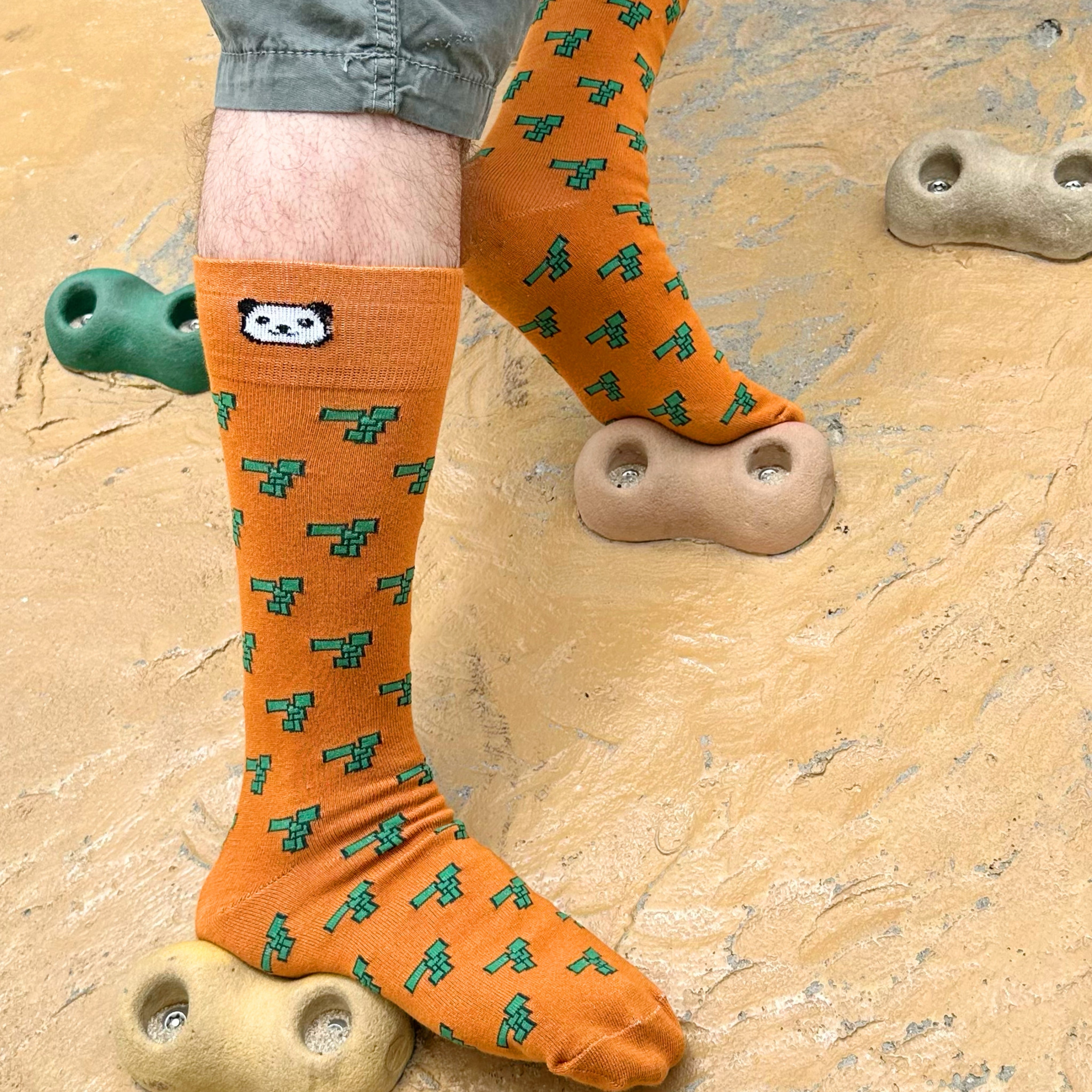 Rust Colored Rectangle Patterned Socks from the Sock Panda