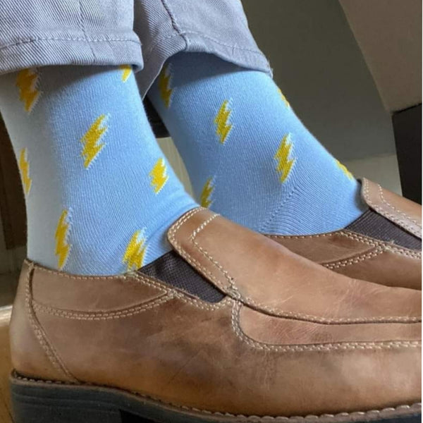 Lightning Bolt Patterned Socks from the Sock Panda (Adult Large)
