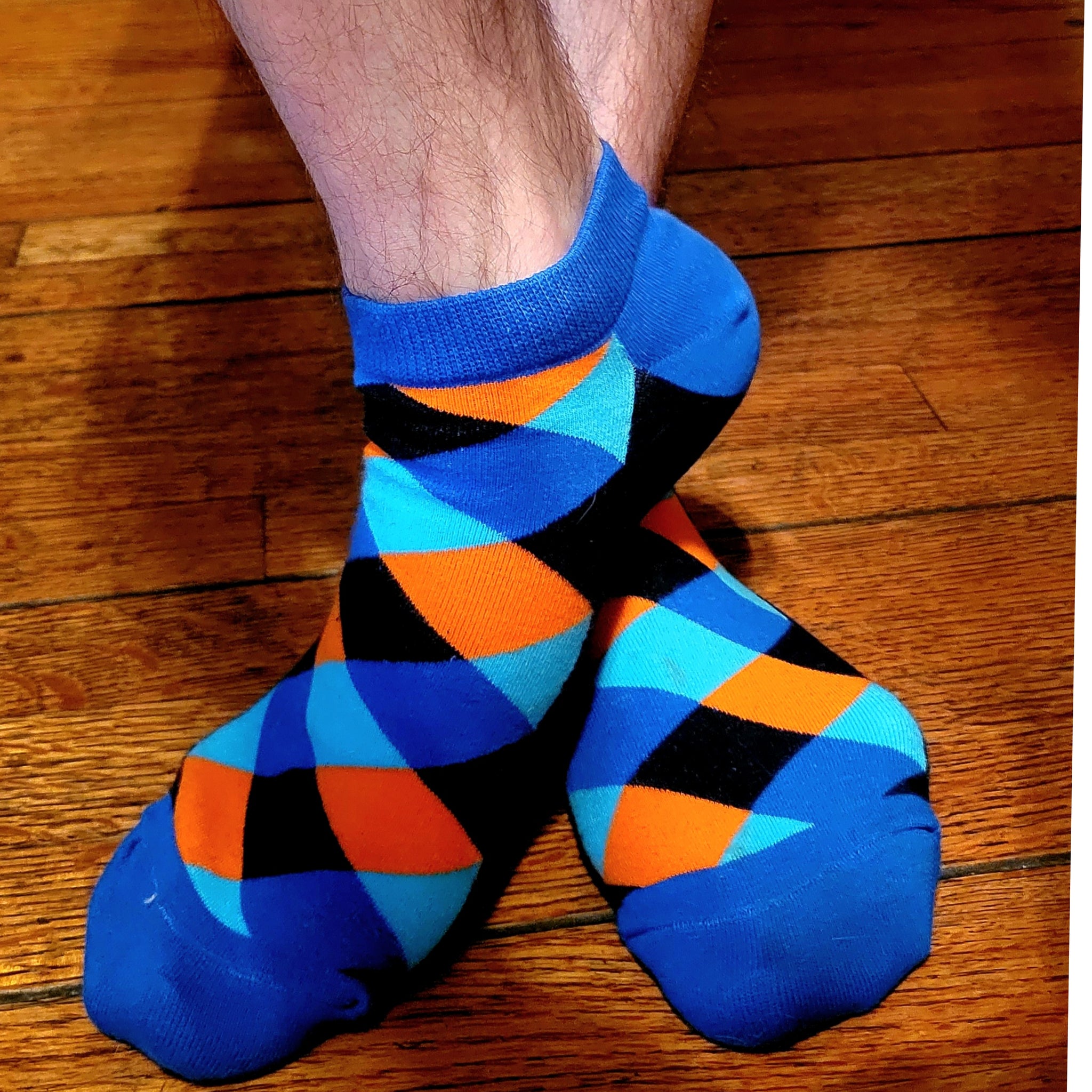 Colorful Argyle Ankle Socks (Adult Large - Men's Shoe Sizes 8-12) from the Sock Panda