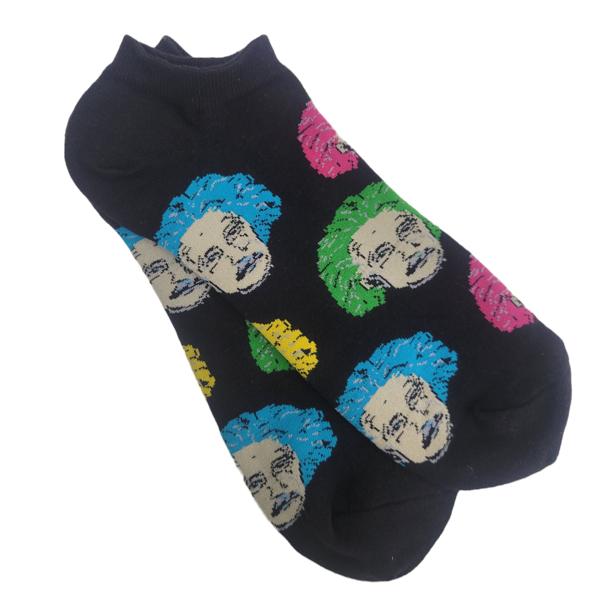 Albert Einstein Ankle Socks (Adult Large - Men's Shoe Sizes 8-12)