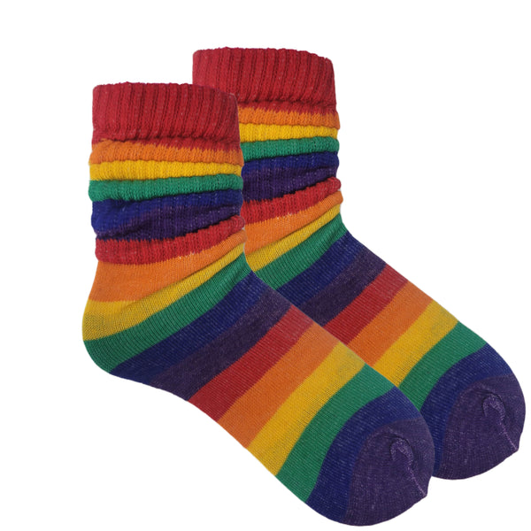Dark Rainbow Slouch Socks (Adult Medium)