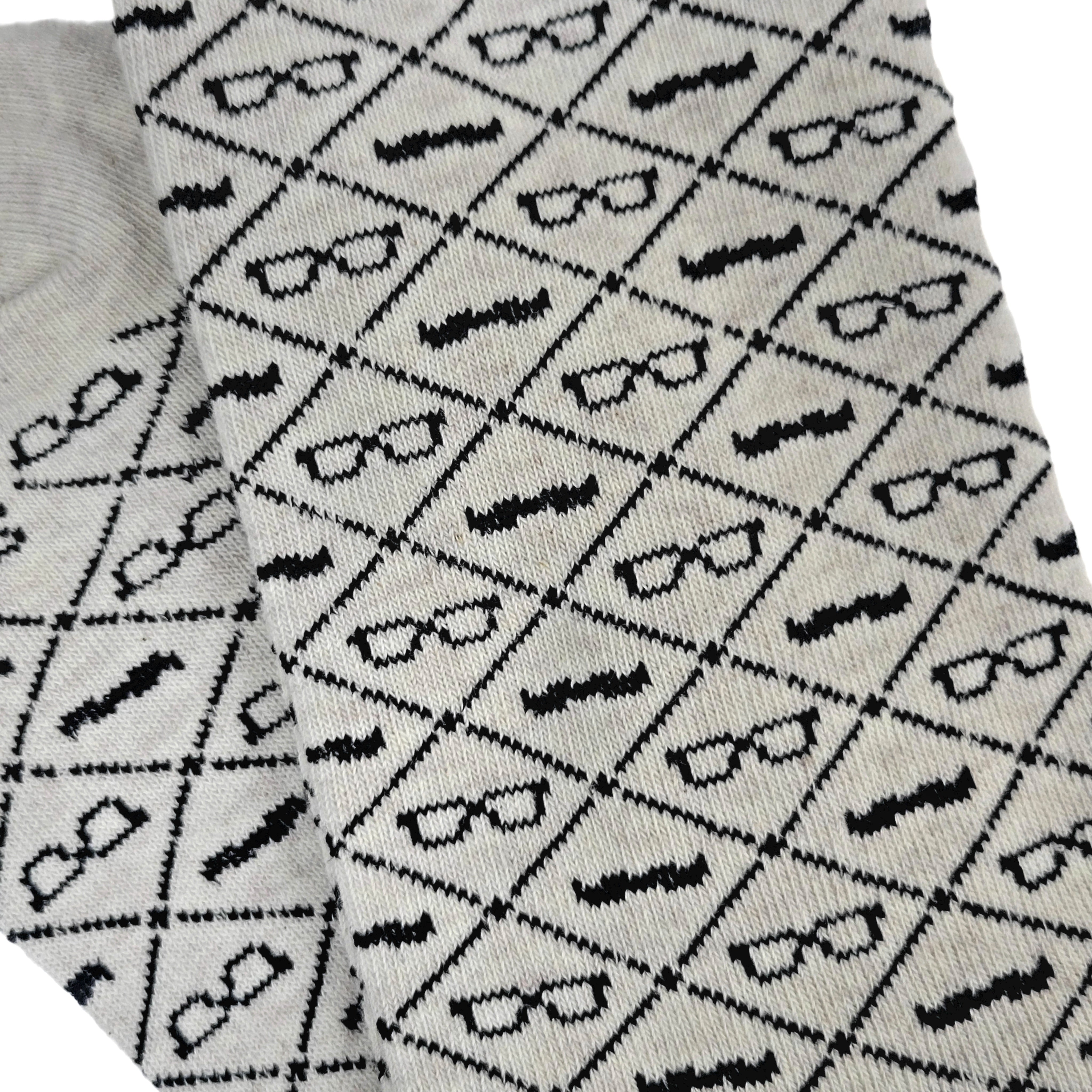 Mustaches and Glasses Argyle Pattern Socks (Adult Large)