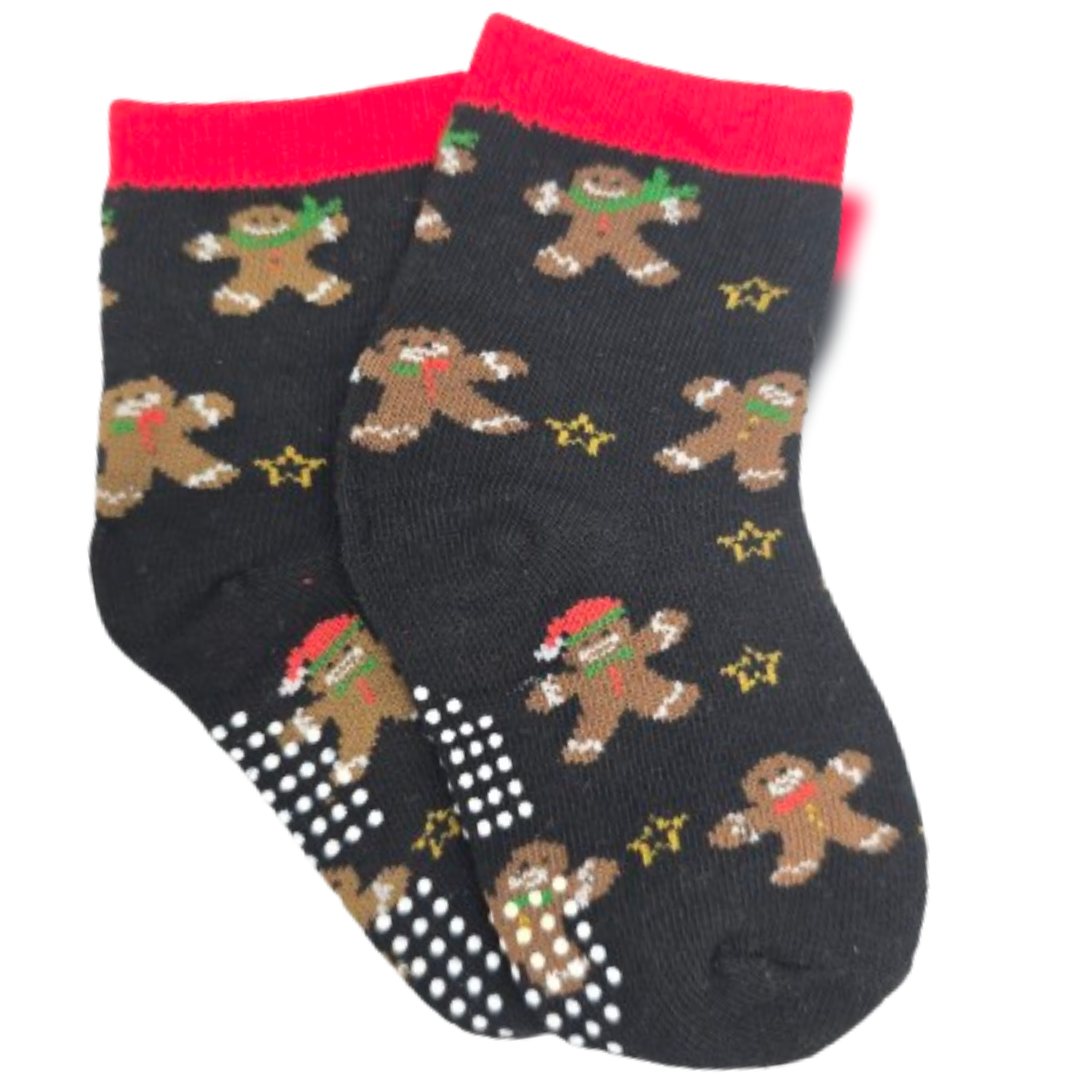 Gingerbread Man Pattern Socks for Kids (Ages 1-2 & 3-5, 5-7)