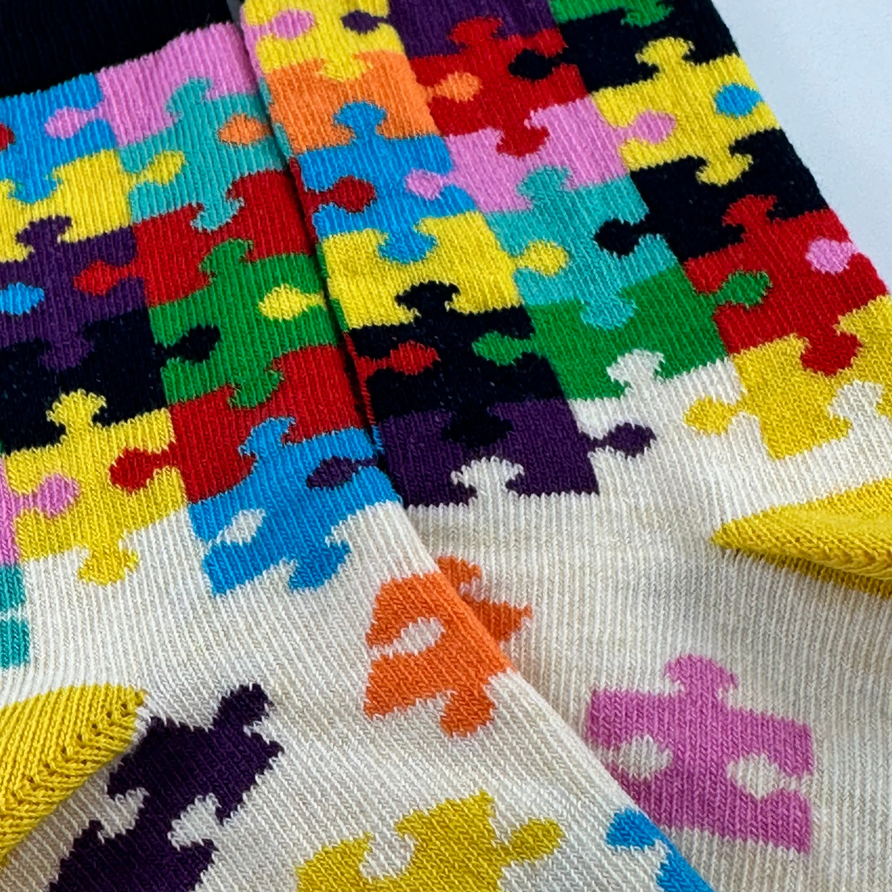 Colorful Puzzle Socks from the Sock Panda (Ages 3-7)