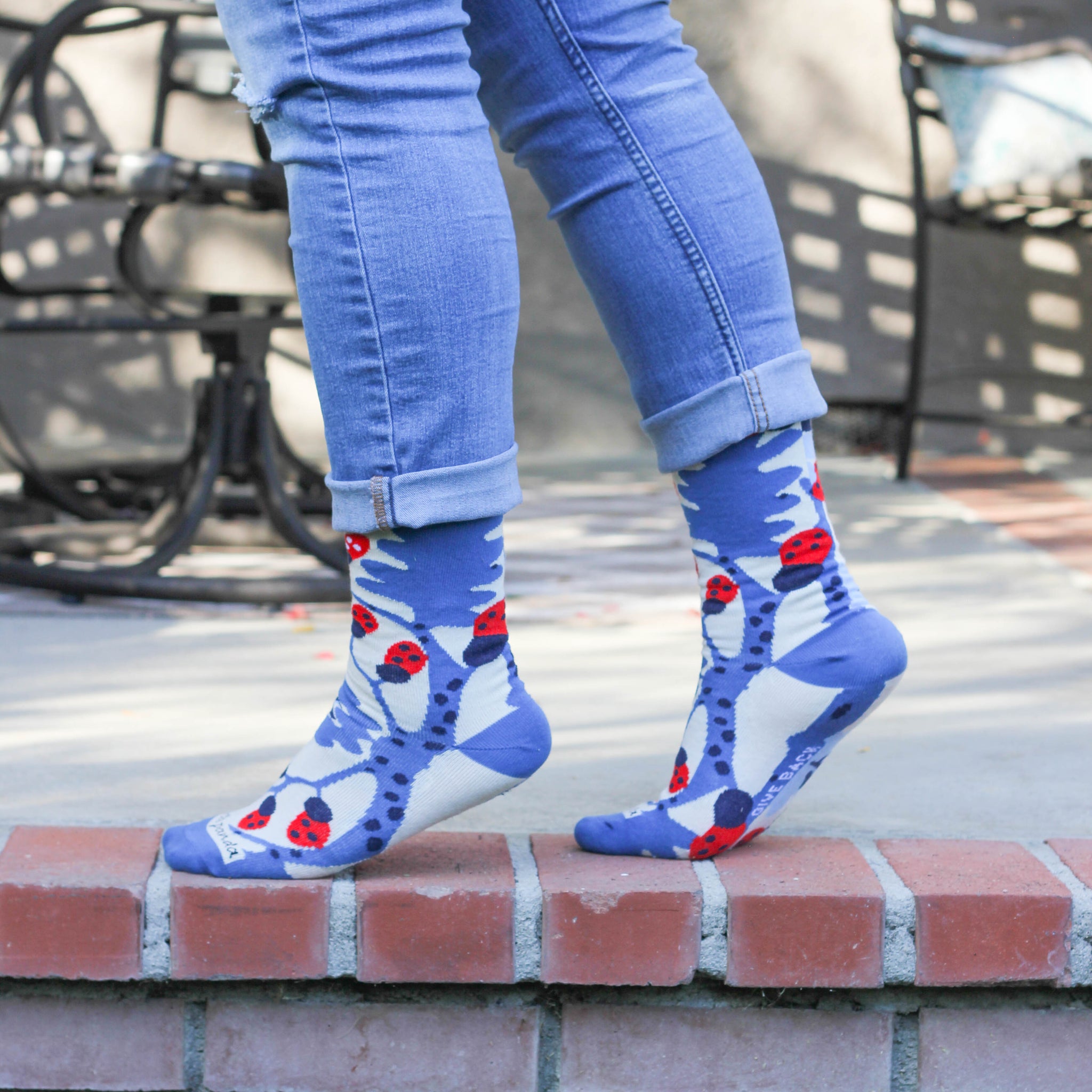 Abstract Ladybug in the Flowers Socks (Adult Medium)