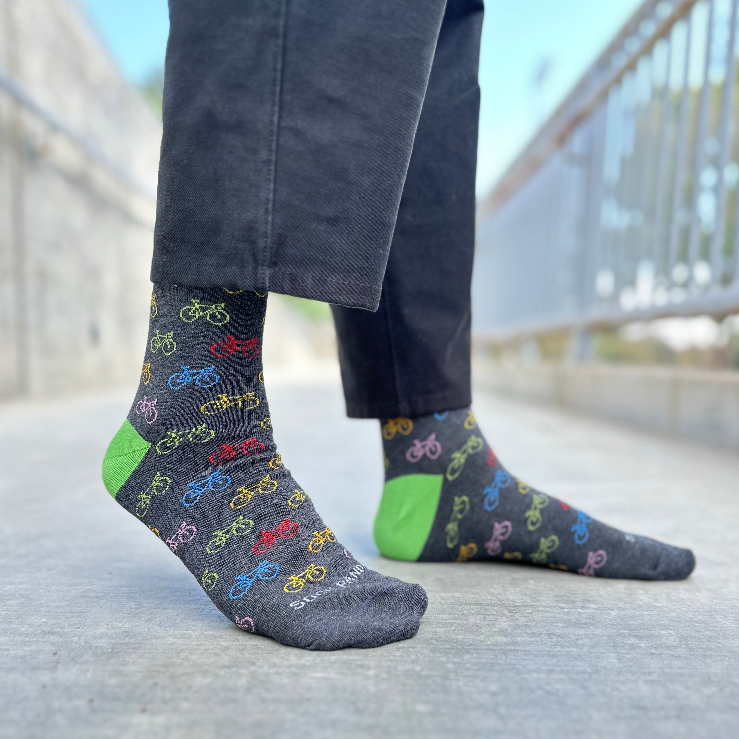 Colorful Bicycle Pattern Socks from the Sock Panda (Adult Large