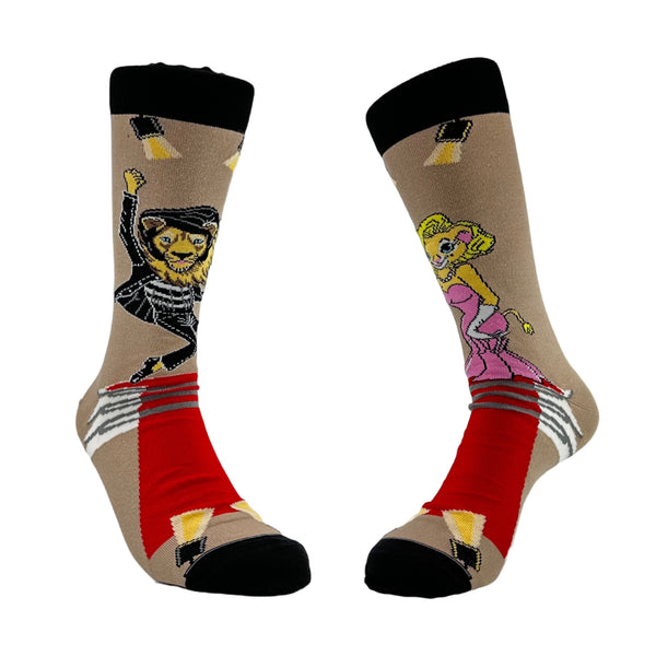 Lion Marylin & Elvis Socks from the Sock Panda (Left / Right)