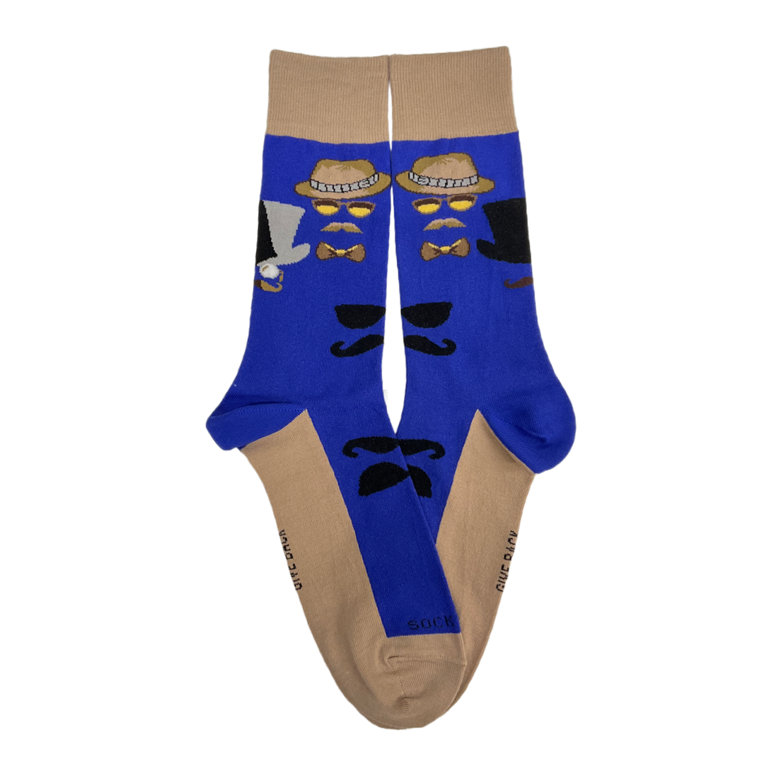 Mustache and Sunglasses Men Socks from the Sock Panda (Adult Large)