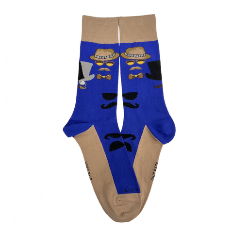 Mustache and Sunglasses Men Socks from the Sock Panda (Adult Large - Men's Shoe Sizes 8-12)