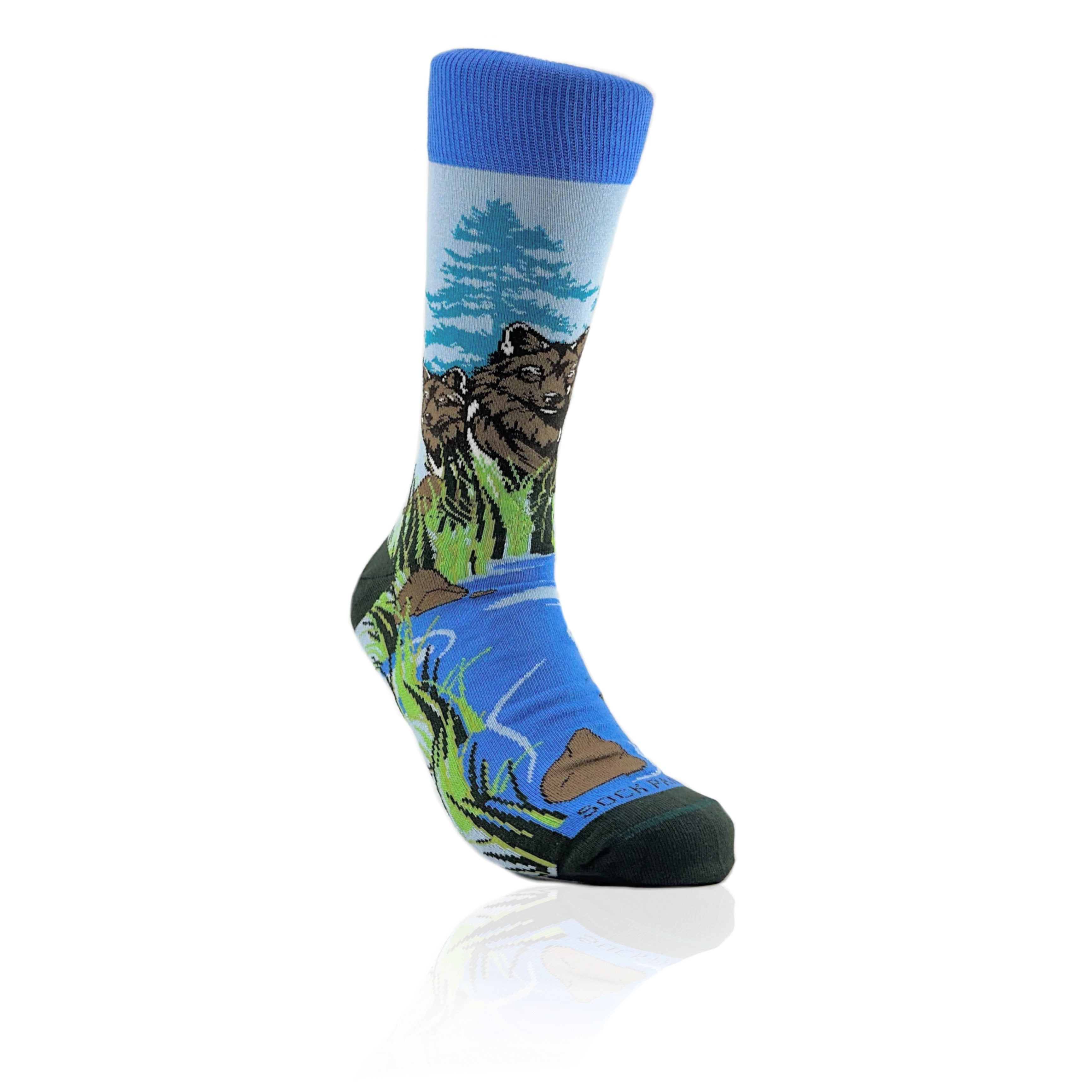 Forest Wolves Socks from the Sock Panda (Adult Large)