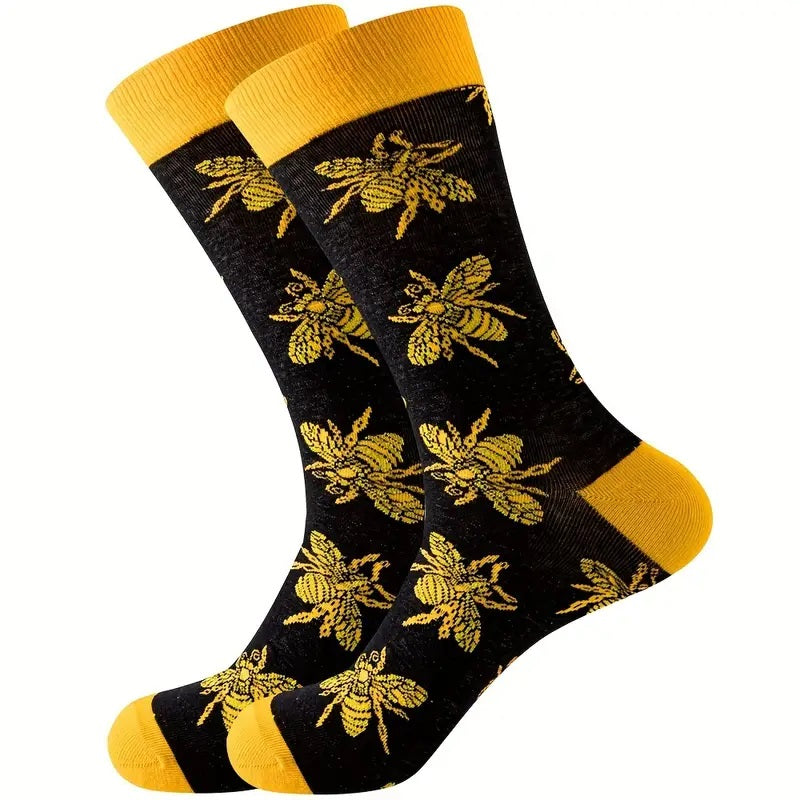 Shiny Bee Patterned Socks from the Sock Panda Man Size
