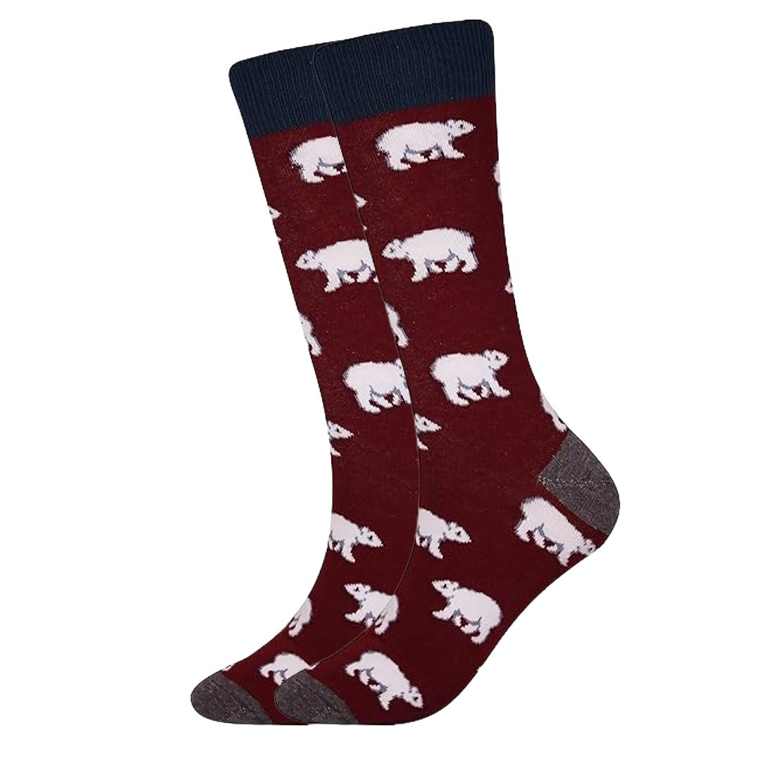 Polar Bear Pattern Socks the Sock Panda (Adult Large - Men's Shoe Sizes 8-12)