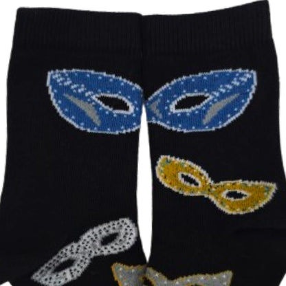 Masquerade Mask Sock in Black (Ages 3-7)