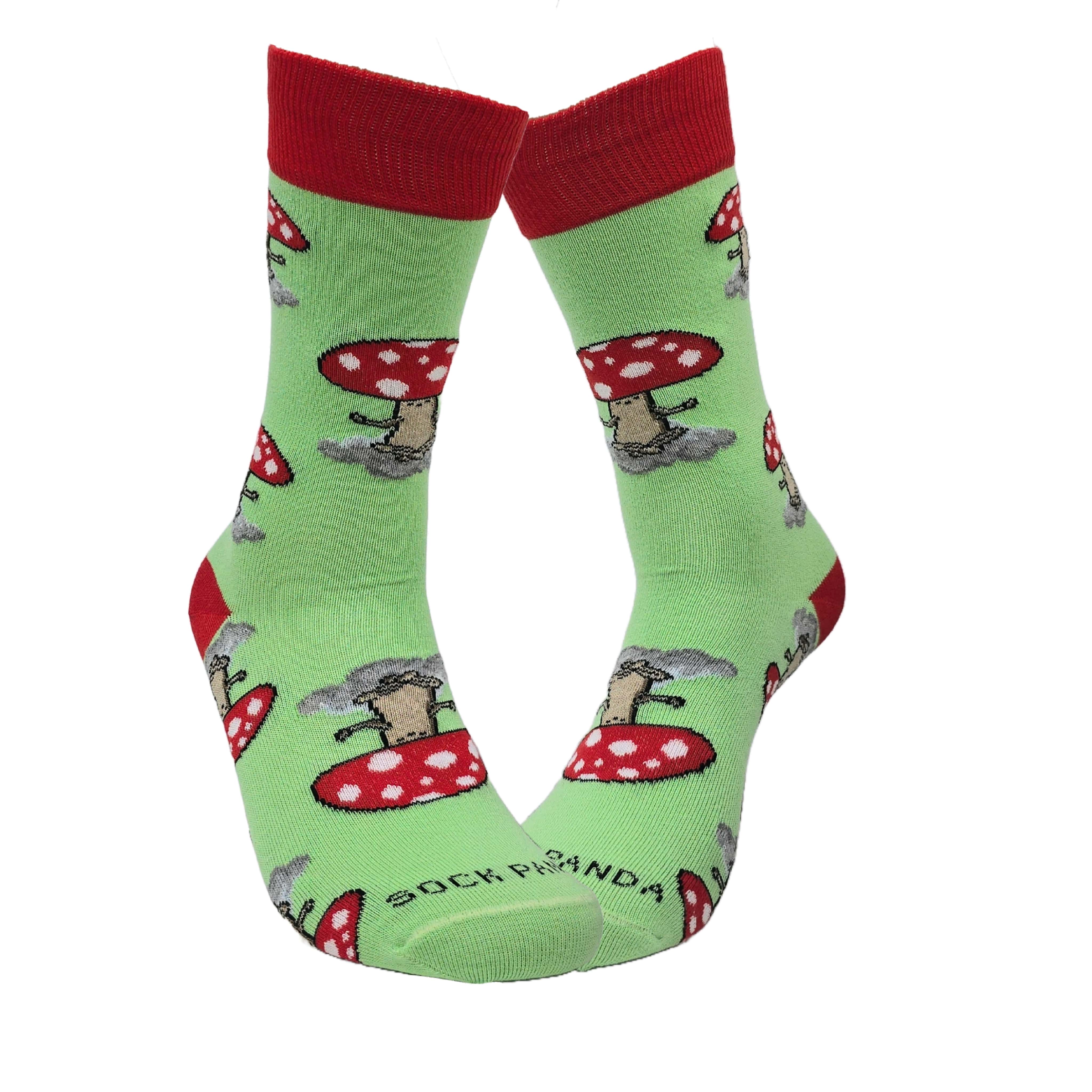 Meditating Mushroom Socks from the Sock Panda (Adult Small - Shoe Sizes 2-5)