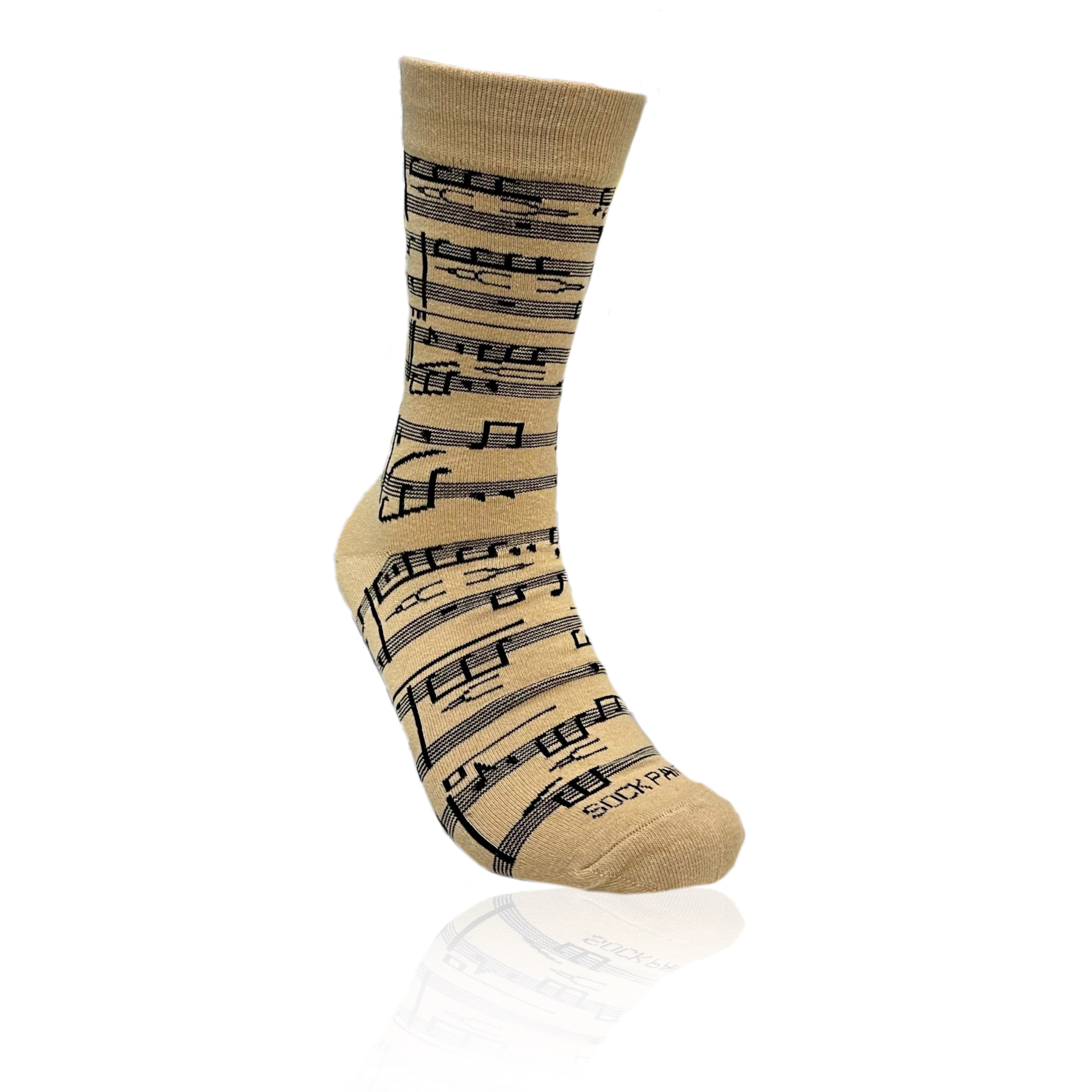 Music Note Pattern Socks from the Sock Panda (Adult Large - Men's Shoe Sizes 8-12)