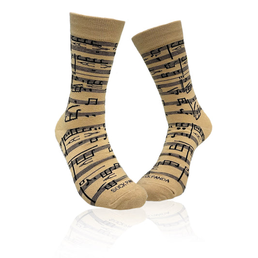Music Note Pattern Socks from the Sock Panda (Adult Large - Men's Shoe Sizes 8-12)