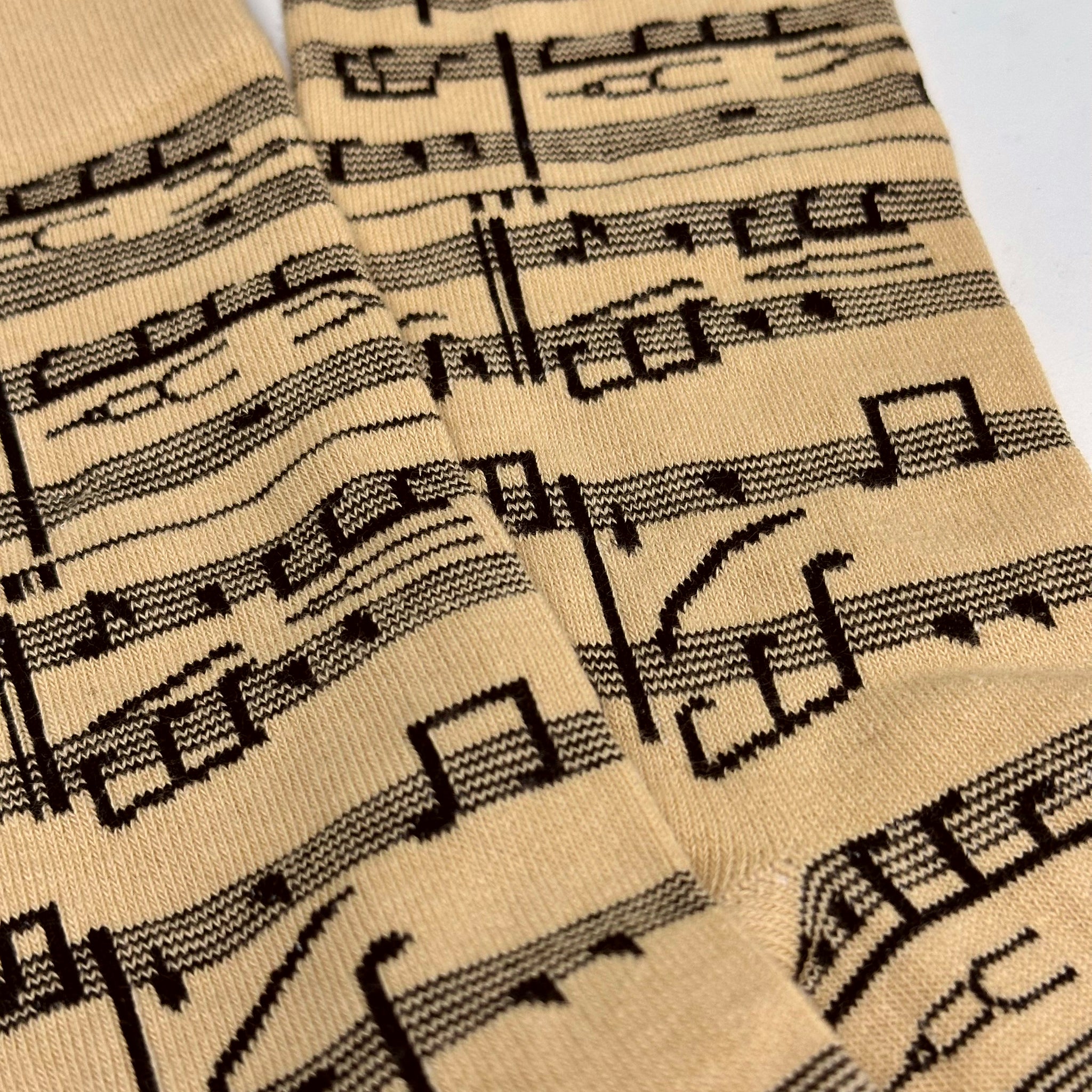 Music Note Pattern Socks from the Sock Panda (Adult Large - Men's Shoe Sizes 8-12)