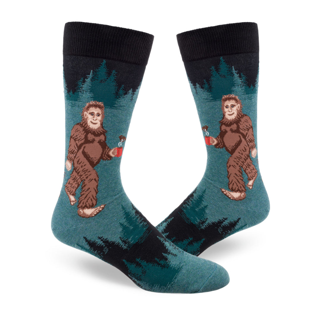 Big Foot Drinking Coffee Socks (Adult Large - Men's Shoe Sizes 8-12)