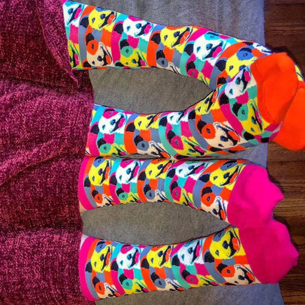 Pop Art Pitbull Crew Socks (Adult Medium)0