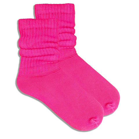 Hot Pink Slouch Socks (Adult Medium)