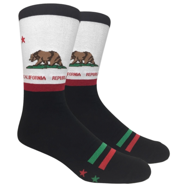 California Republic Bear Flag Socks (Adult Large)