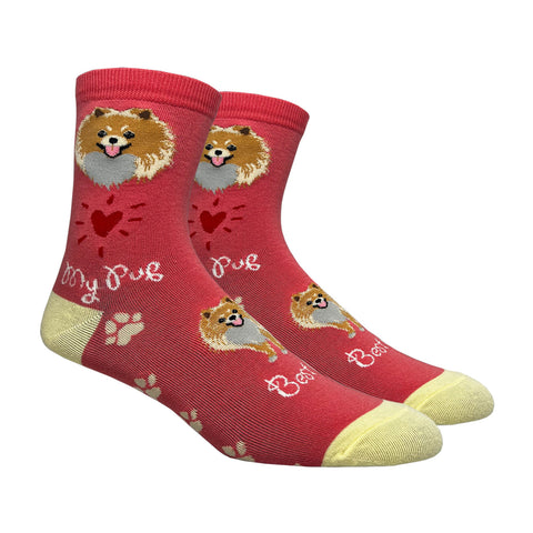 Pomeranian Dog Socks (Adult Medium - Women's Shoe Sizes 5-10)