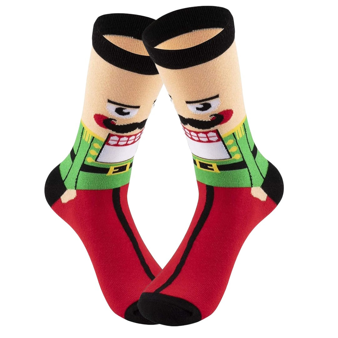 Nutcracker Christmas Crew Socks (Adult Large - Men's Shoe Sizes 8-12)
