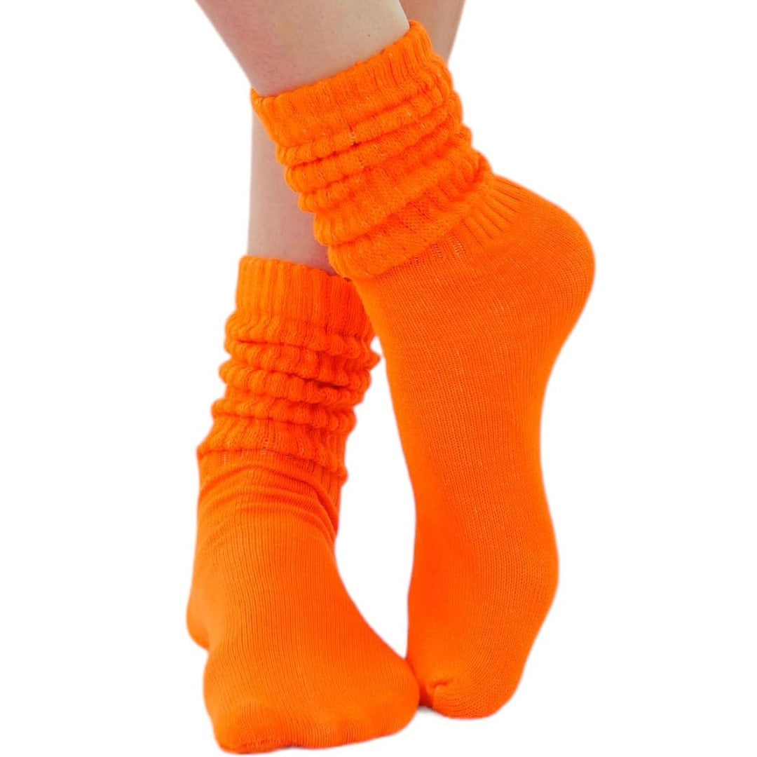 Slouch Socks (Adult Medium - Women's Shoe Sizes 5-10) - Halloween Colors (2-Pack)