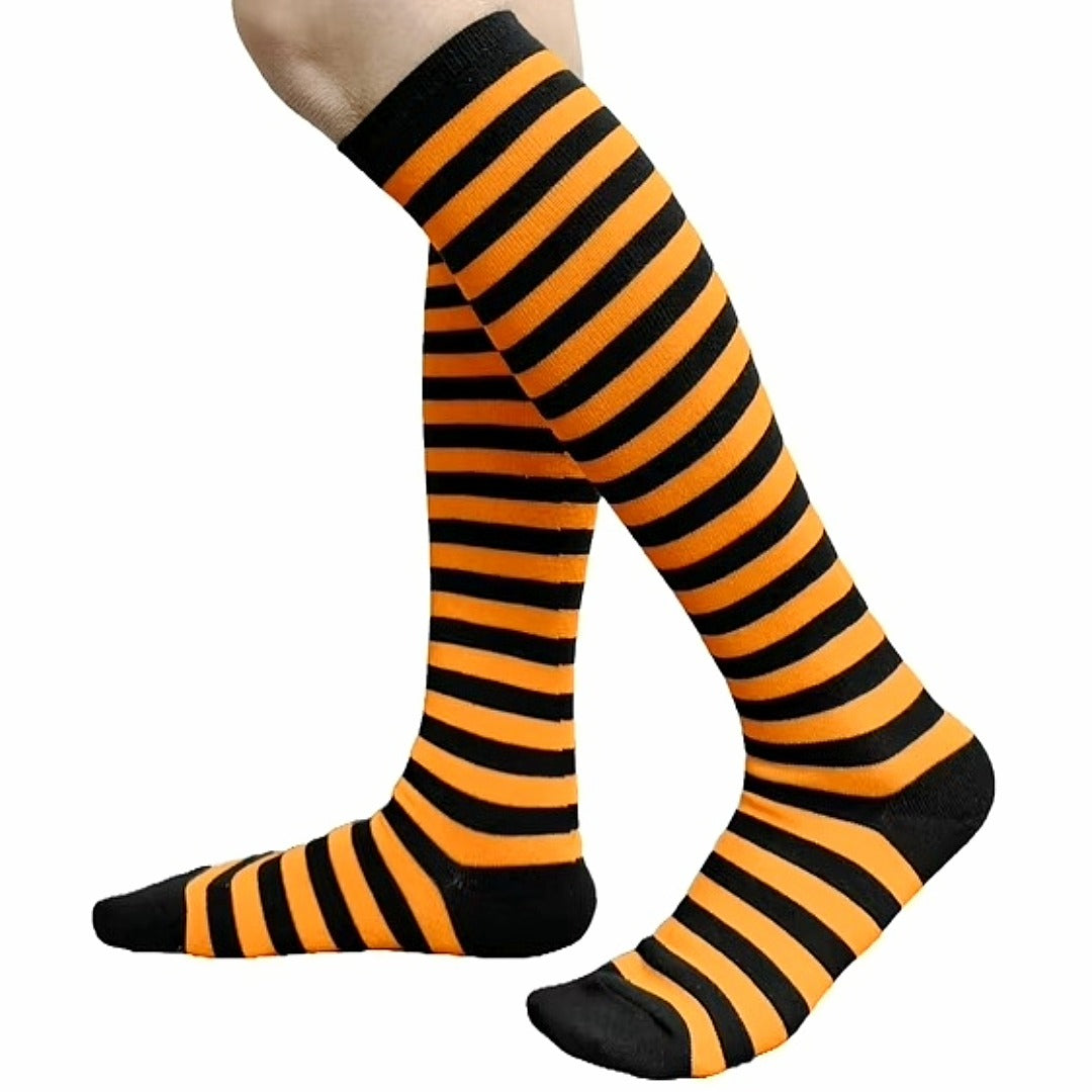 Thin Striped Patterned Socks (Knee High)