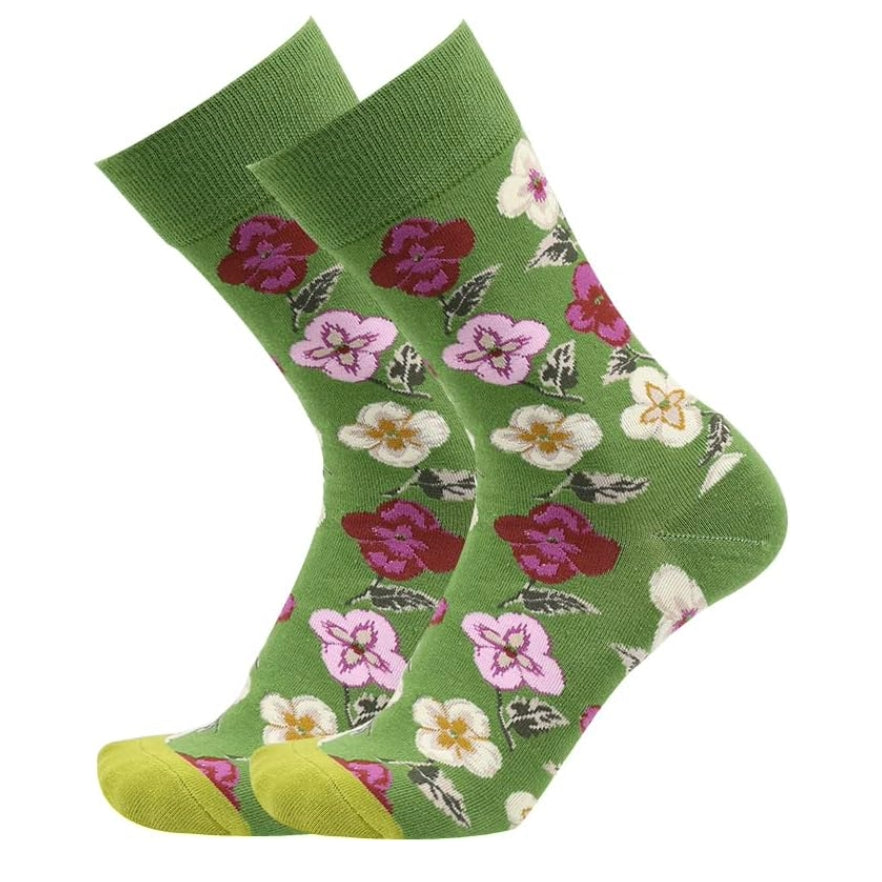 Wonderful Pansy Flower Socks from the Sock Panda (Adult Medium)