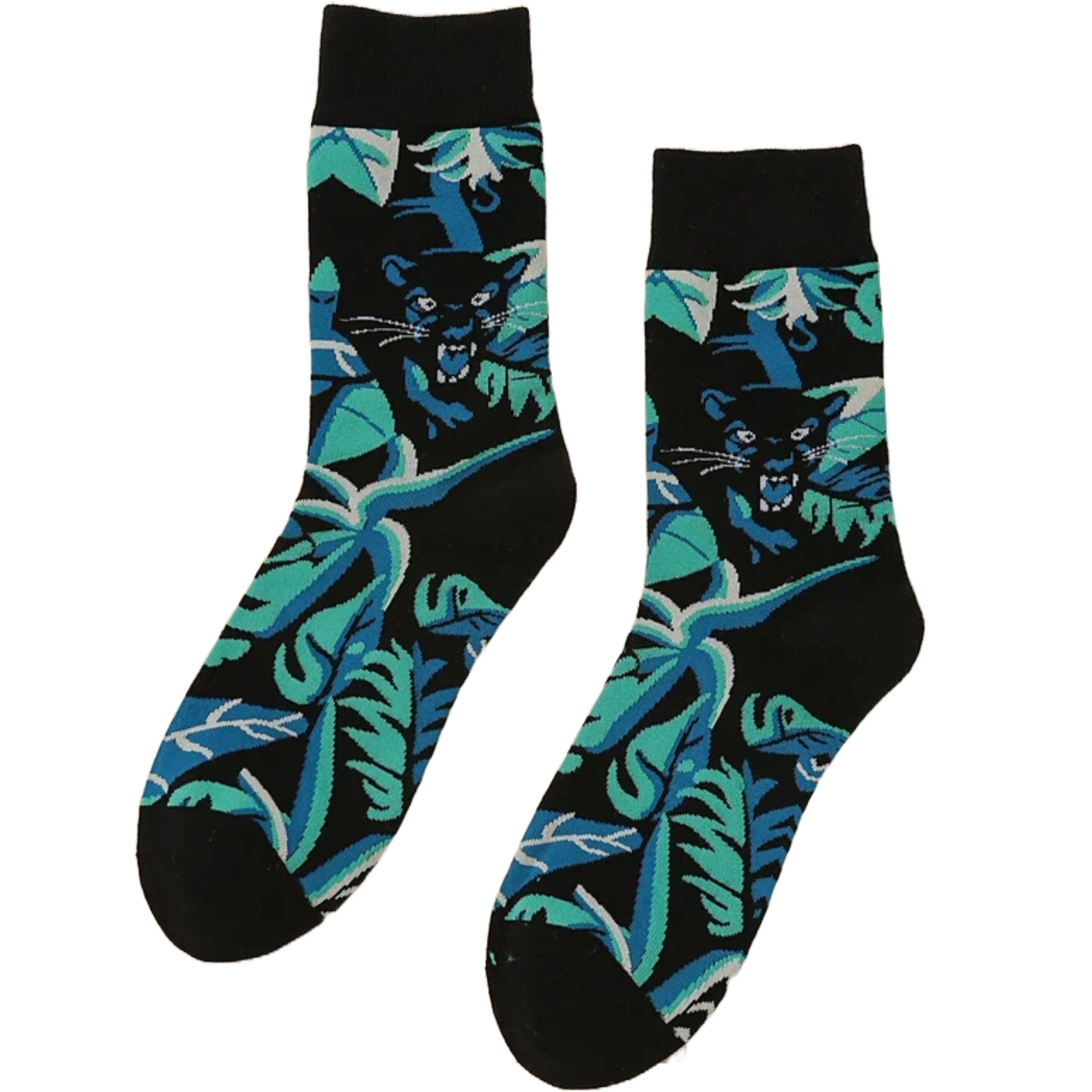 Panther in the Jungle from the Sock Panda (Adult Medium - Women's Shoe Sizes 5-10)