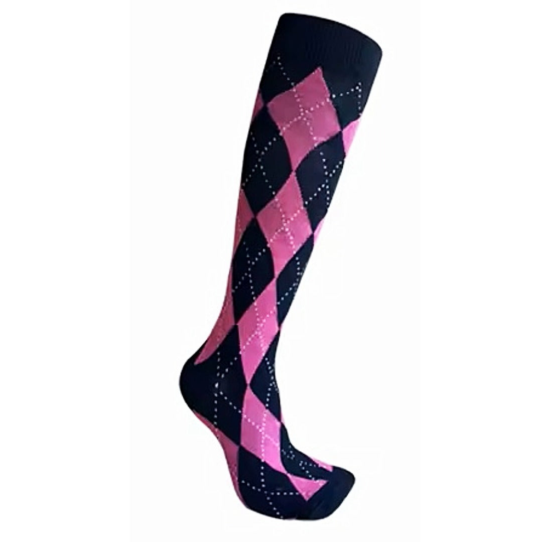 Black and White Argyle Socks from the Sock Panda (Knee High)