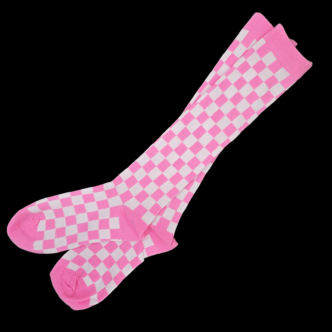 Checkered Pattern Knee High Socks (Adult Medium - Women's Shoe Sizes 5-10)